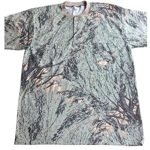 New! Sage Country Brush Hunter Camoflage Henley Short Sleeve xlarge USA Made
